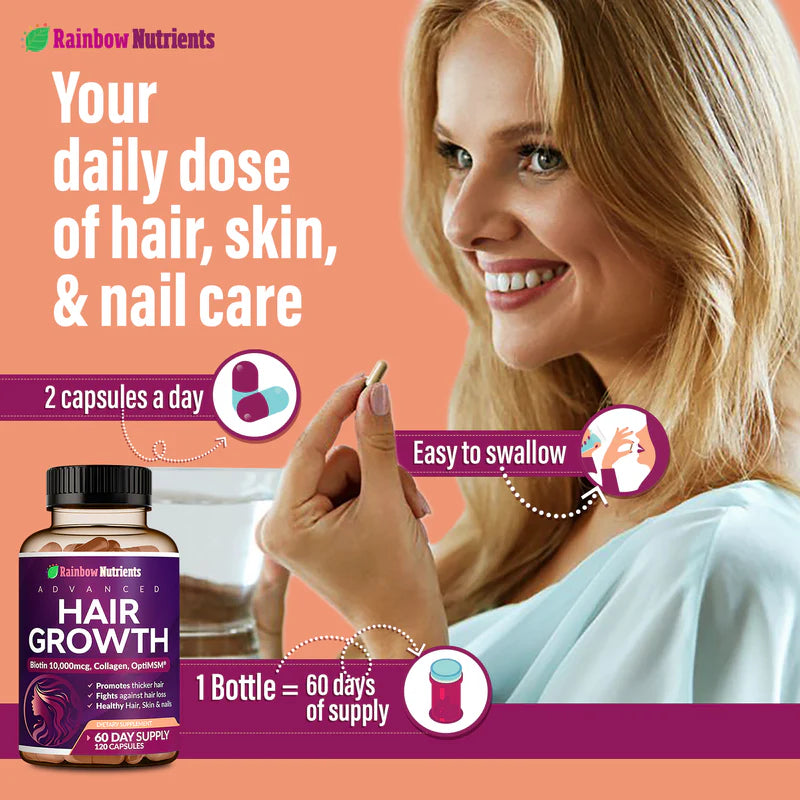 Rainbow Nutrients Radiant Hair Growth: Glow & Grow Formula